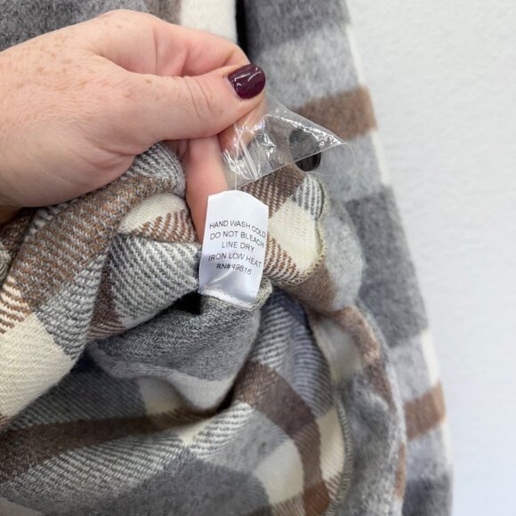 Fore Plaid Wool Blend Button Up Thick Flannel Shacket Womens size Small - Picture 6 of 10